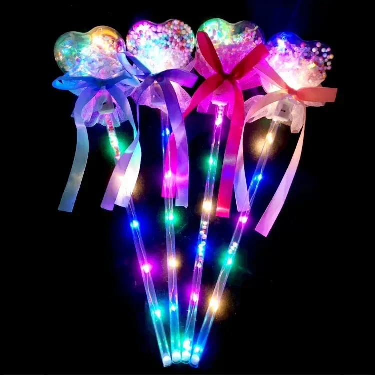 Hot 10PCS Fairy Stick Wave Ball Magic Stick Sparkling Ball Push Small Gift Children's Glow Toy Party Supplies Favors