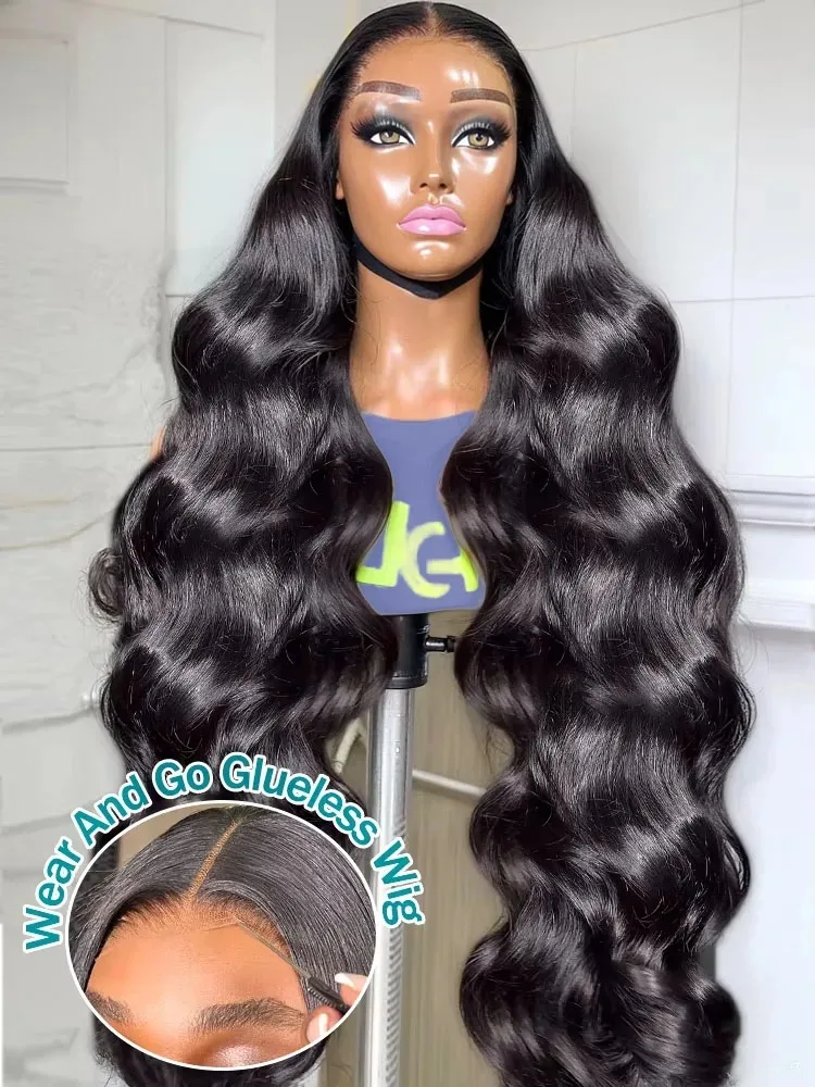 Listo para usar 5x5 Pre Cut HD Cierre de encaje Pelucas sin pegamento Cabello humano 30 40 pulgadas Pelucas de cabello humano ondulado Pre desplumado para mujeres