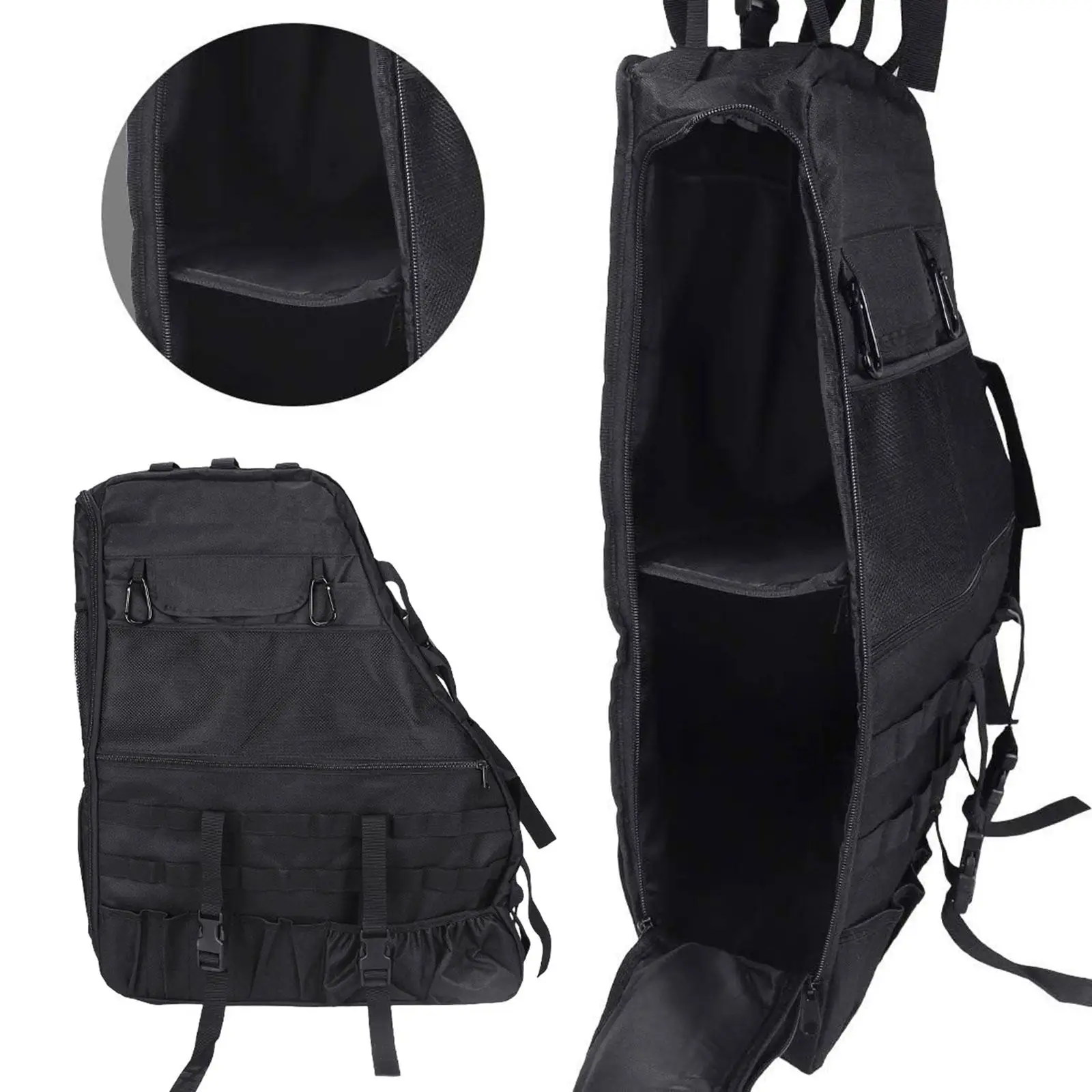 Roll Bar Storage Bag Oxford Cloth Cargo Saddlebag Tool Saddle Bag Organizers with Multi Pockets for Jeep JL Jku Wrangler JK