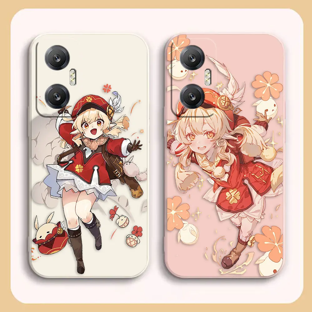 Phone Case For Infinix HOT 10 10S 11 11S 12 ZERO 20 30 X CAMON 16 PRO 5G Case Funda Coque Shell Anime Girl Klee G-Genshin Lmpact