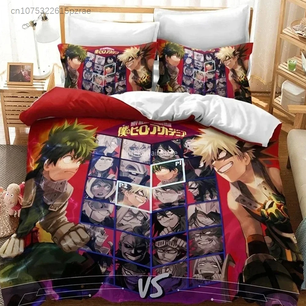 Design Popular 3D My Hero Academia Bedding Set Printed Bed Set With Pillowcase Duvet Cover Soft Queen King Size Bedclothes Home