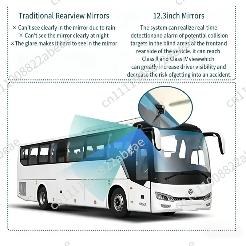 12.3-inch electronic rearview mirror monitoring side mirror blind spot monitoring camera system truck