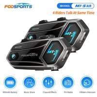 2 piezas Fodsports M1-S AIR Intercomunicador moto Bluetooth Casco Auricular, Soporte Radio FM, 3 Efectos de Sonido, Música Compartir.