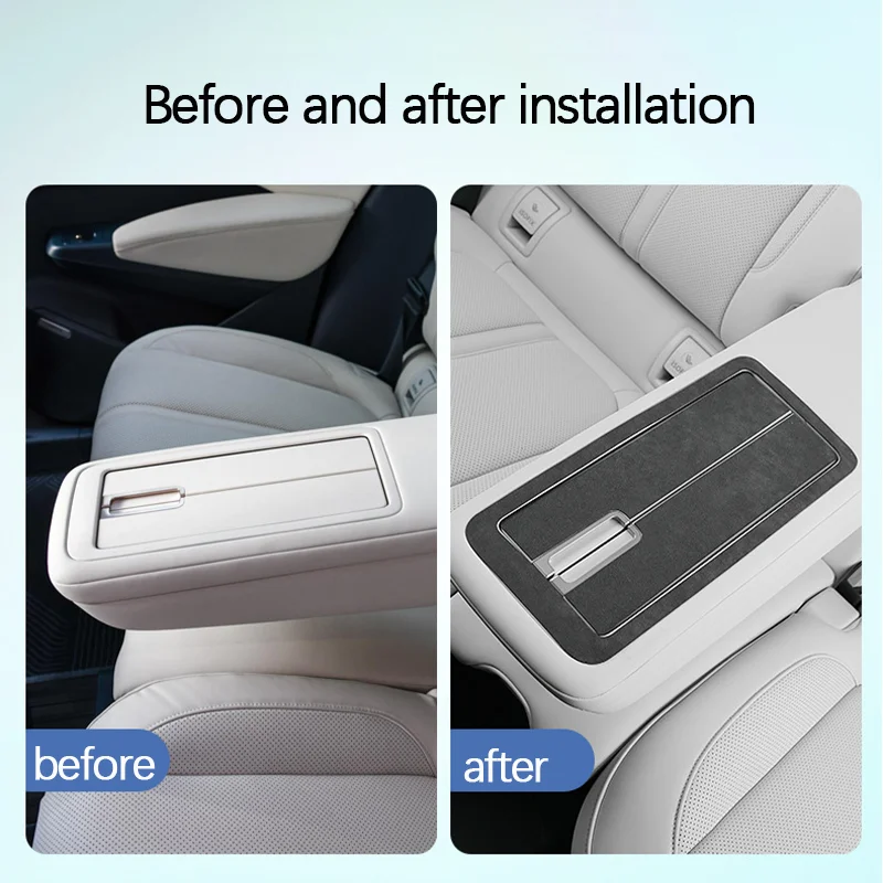 ZEEKR X Four-seater Version 2023 2024 Rear Armrest Box Sticker Alcantara Material Protective Sticker Car Interior Accessories