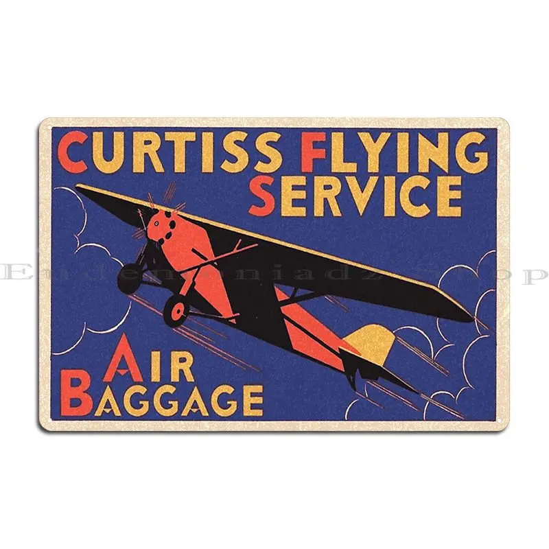 Curtiss Flying Service Metal Sign Party Wall Mural Iron Wall Decor Club Tin Sign Poster