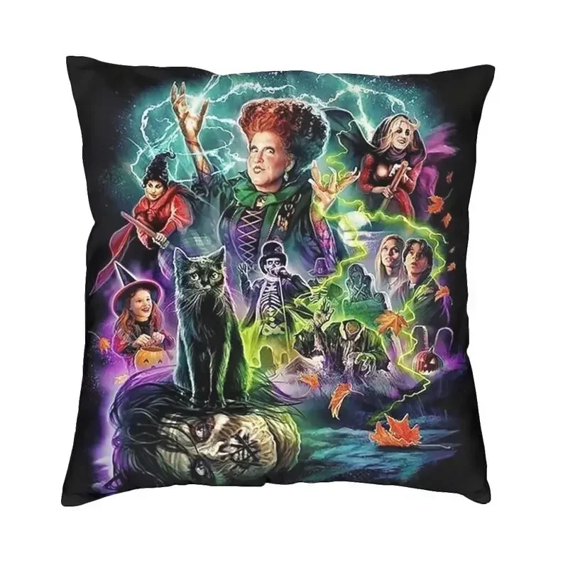 Hocus Halloween Witch Pocus Cushion Cover 45x45 Home Decorative Print Witchcraft Throw Pillow for Sofa Double-sided