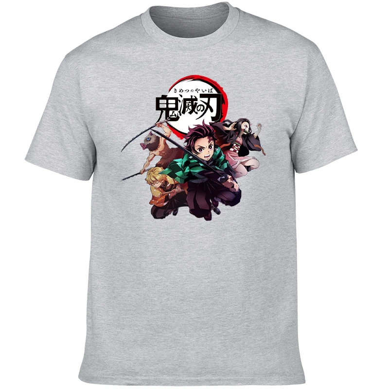 2024  round neck short sleeved t-shirt slim fit,loose fit,minimalist short sleeved men's F171 Demon Slayer Kimetsu no Yaiba