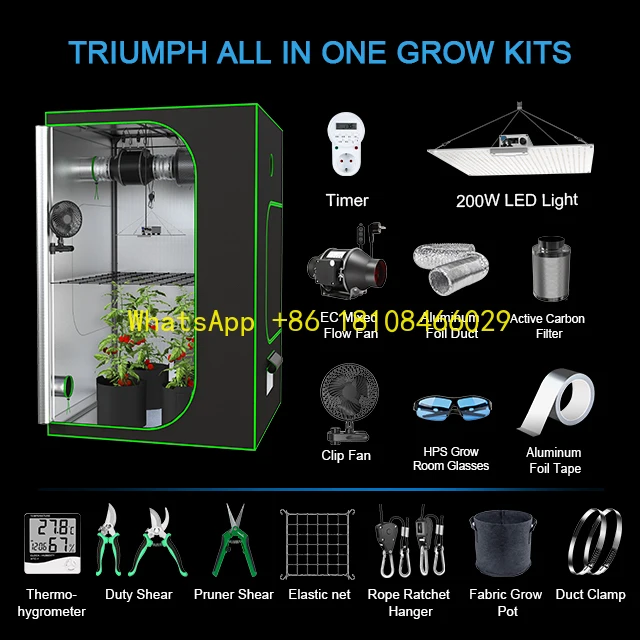 

120*120*200cm Complete Grow Tent Kit with Ventilation Grow System High Quality Hot Sale Indoor Garden Mylar