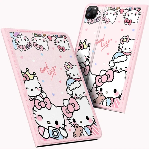 Hello Kitty para iPad Funda ipad Air 3 4 5 M2 M3 Pro3 4 5 6 12,9 pulgadas M4 A17 Funda para tableta Ipad 9/10/11 A16 11 pulgadas Funda protectora