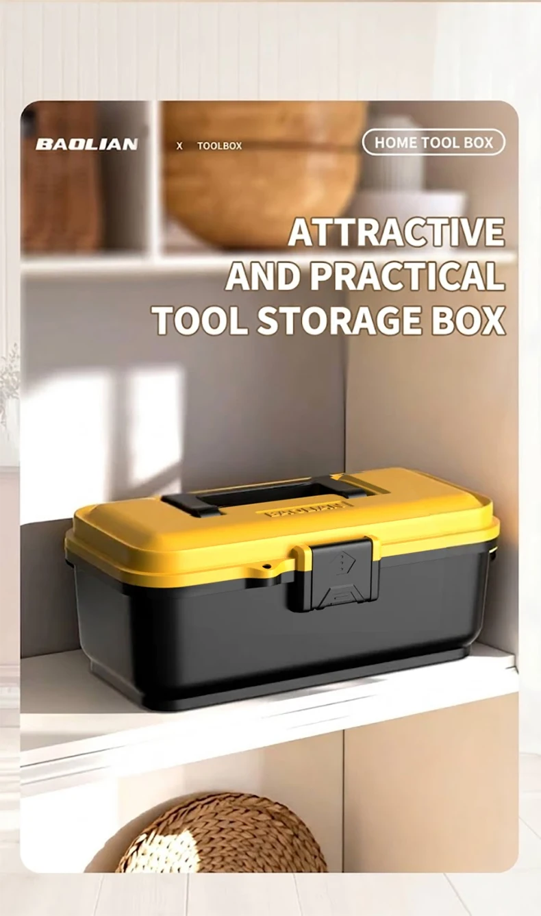 BAOLIAN Industrielle, minimalistische, tragbare Werkzeugkiste für Zuhause, Autoreparatur, Hardware, Elektriker, Aufbewahrungsbox, modisch – Detail 8