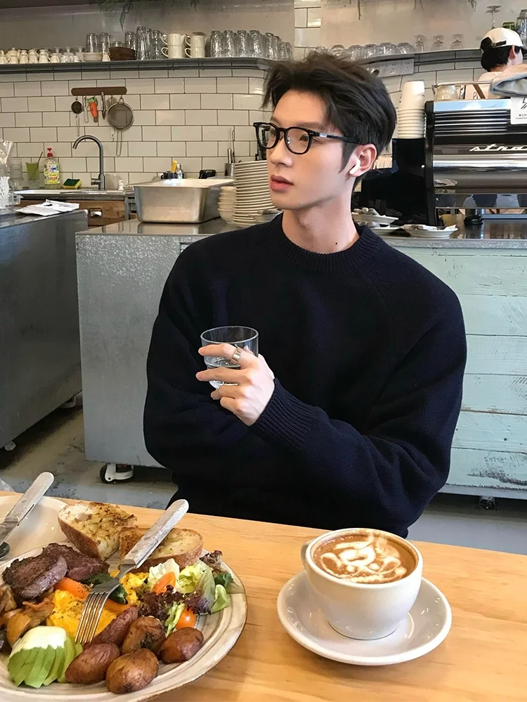 

Мужской вязаный свитер Cleanfit с флисовой подкладкой: теплый базовый слой, мягкий, комфортный, винтажный, повседневный, с длинными рукавами