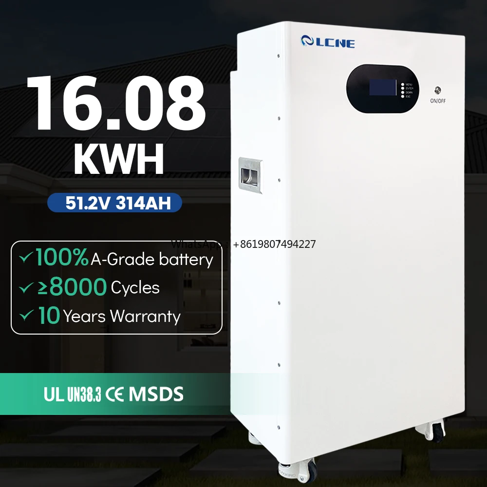 51.2V Lithium Ion Solar Portable Power Hybrid System Camping Batteries 20 Kw Inverter Battery IP65 Protection Class CAN