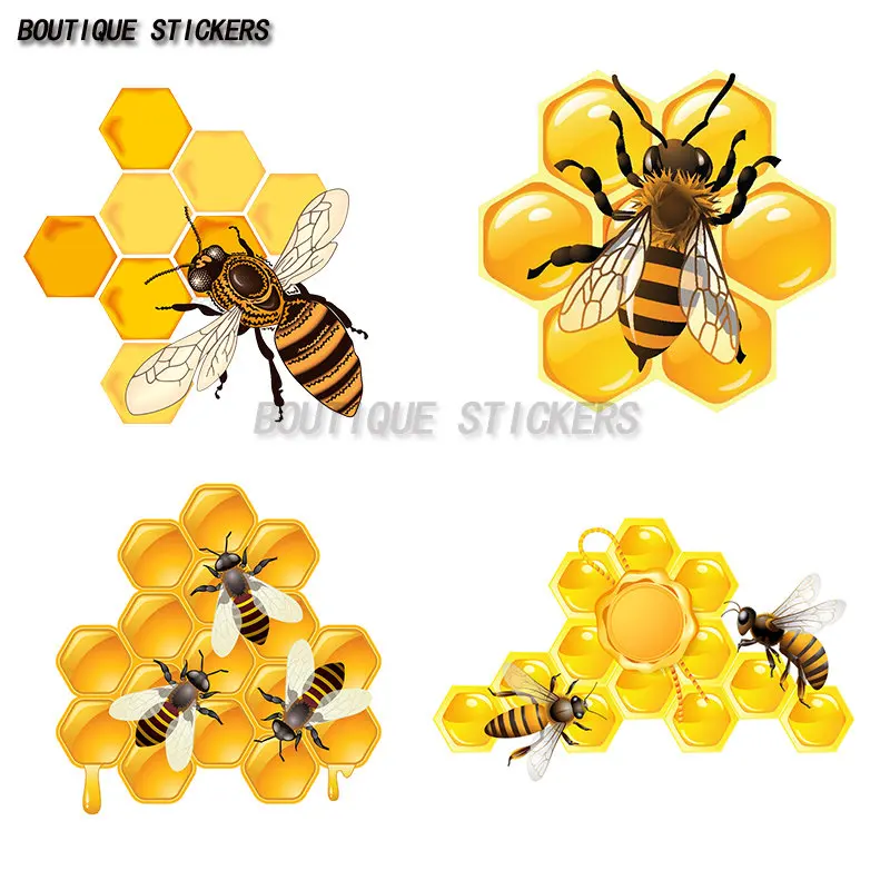 

Car Packaging Personal Label Water Bees Eating Honey on Portable Motorcycle Decorative Accessories Window Laptop Vinyl Decals