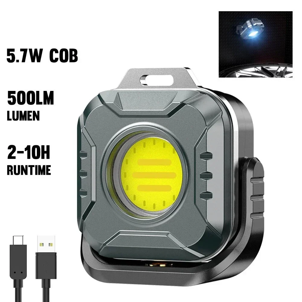 Multifunctional COB Flashlight Rechargeable Portable Mini LED Working Light Outdoor Camping Torch
