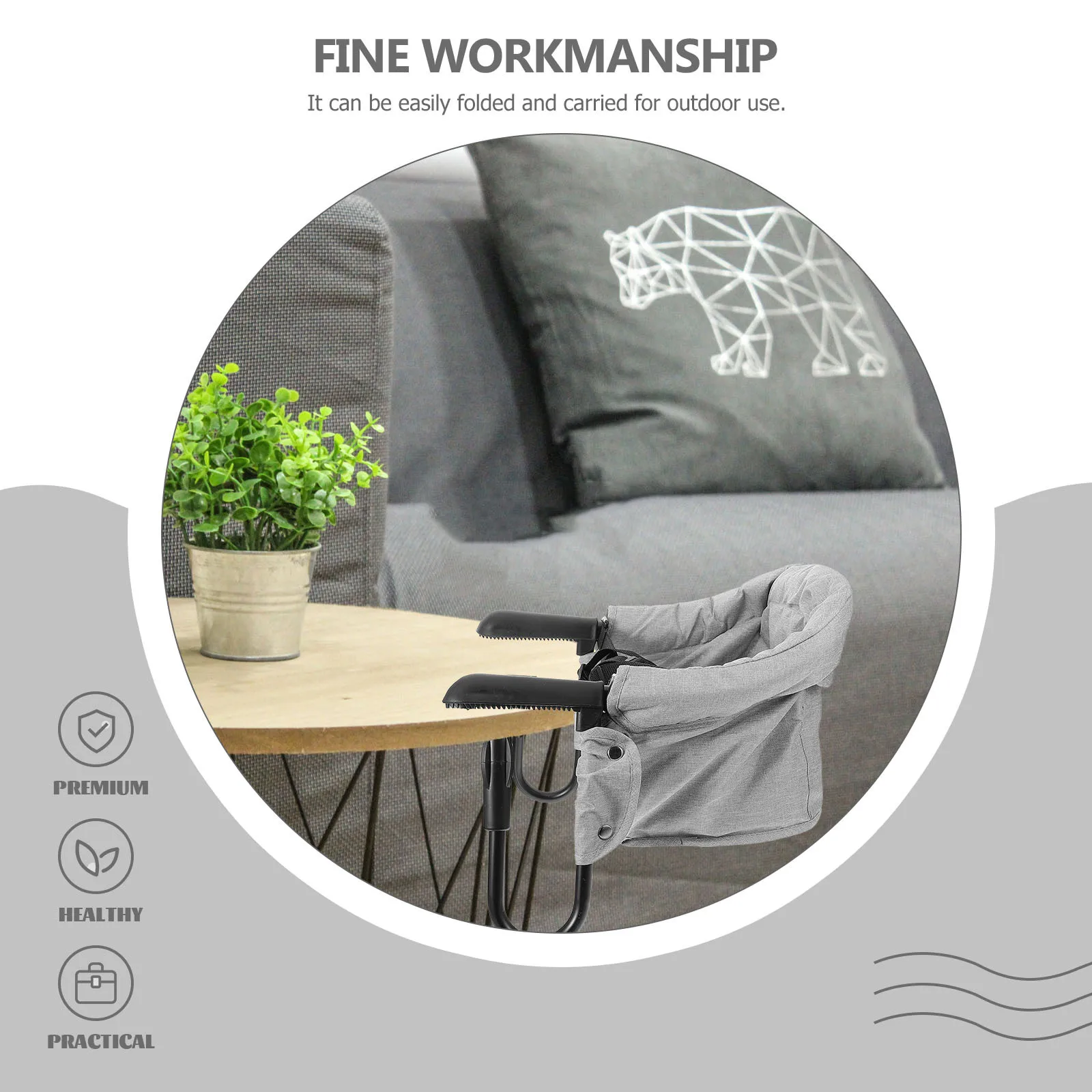 كرسي مرتفع للأطفال محمول قابل للطي بمشبك على كرسي التغذية على مقعد للسفر وتناول الطعام واستخدام الطفل كرسي مرتفع للأطفال الصغار