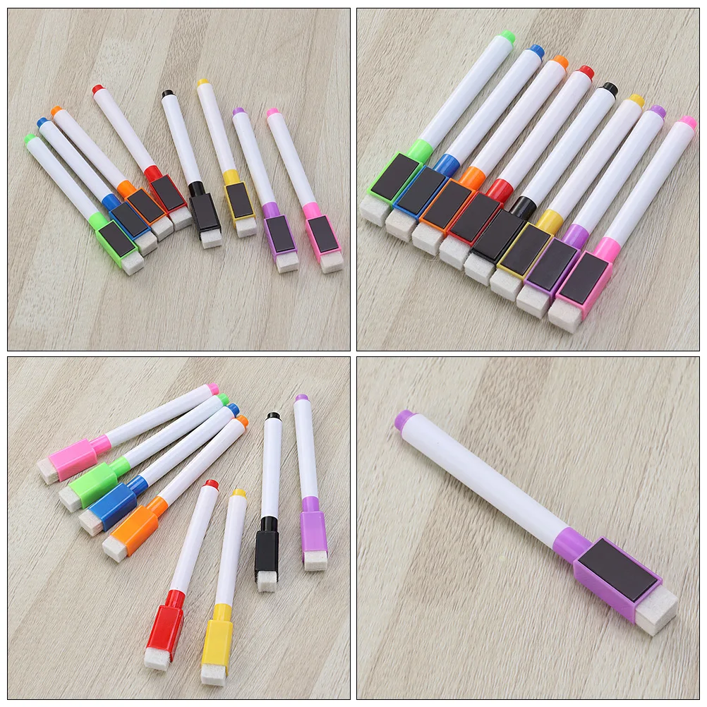 

40pcs Whiteboard Markers Erasable School Classroom Student Teacher Magnetic Smooth Surface Ceramic Plastic Dry No Trace
