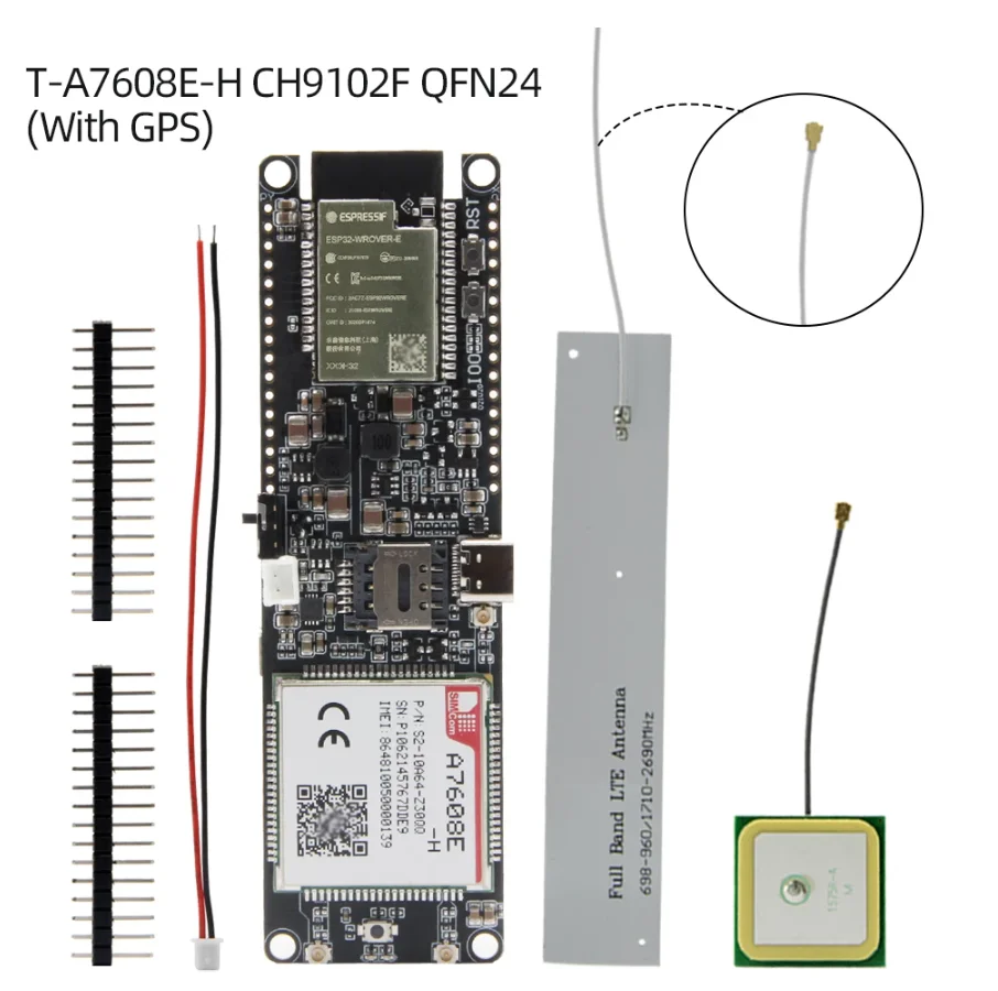 T-A7608E-H T-A7608SA-H ESP32 SIM LTE Network GPS Antenna ESP32-WROVER-E Wireless Module WiFi Bluetooth Development Board LILYGO®