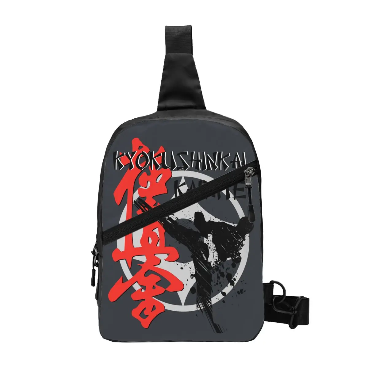 

Custom Kyokushi Karate Sling Bag for Men Cool Martial Arts Shoulder Crossbody Chest Backpack Travel Hiking Daypack