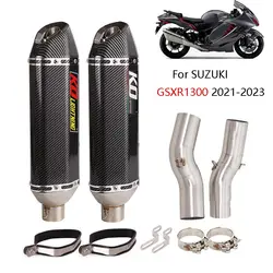 For SUZUKI GSXR1300 2021-2023 51mm Motorcycle Exhaust Mid Connect Pipe Left&Right Muffler Escape With DB Killer Stainless Steel