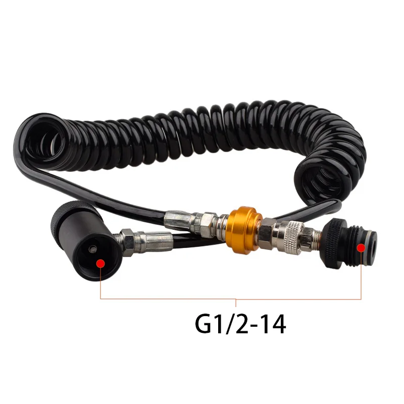 

HPA Scuba G1/2-14 Gas Cylinder Refill Filling Adapter 2.5 Meters W/Quick Connect,High Pressure,Slide Check CO2 Accesories