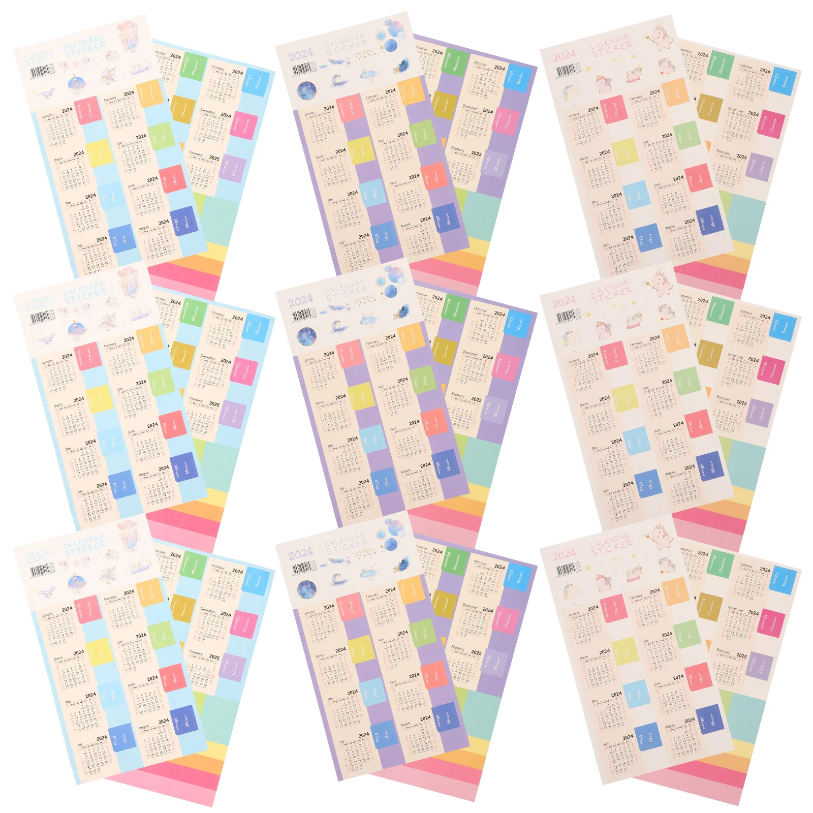 

BUTIFULSIC Calendar Index Stickers Multi Functional Planner Tabs Number Tags Adhesive Paper Portable Office Organizer
