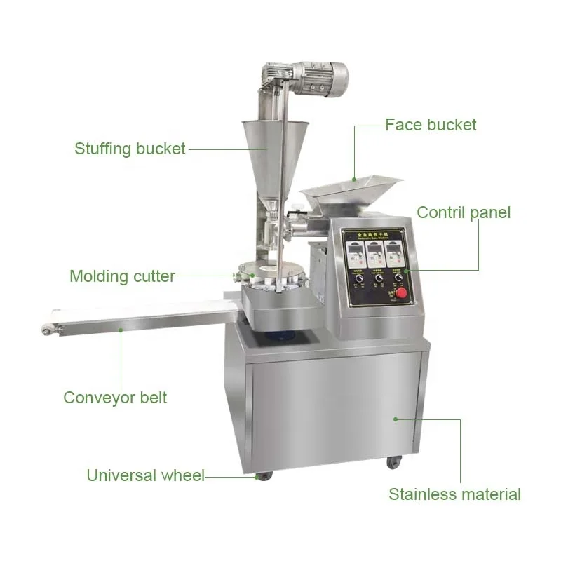 Hoge kwaliteit Roti Full Auto Dumpling Steam Bun Fill Chinese Baozi Momo Make Machine Part Automatische Dumpling