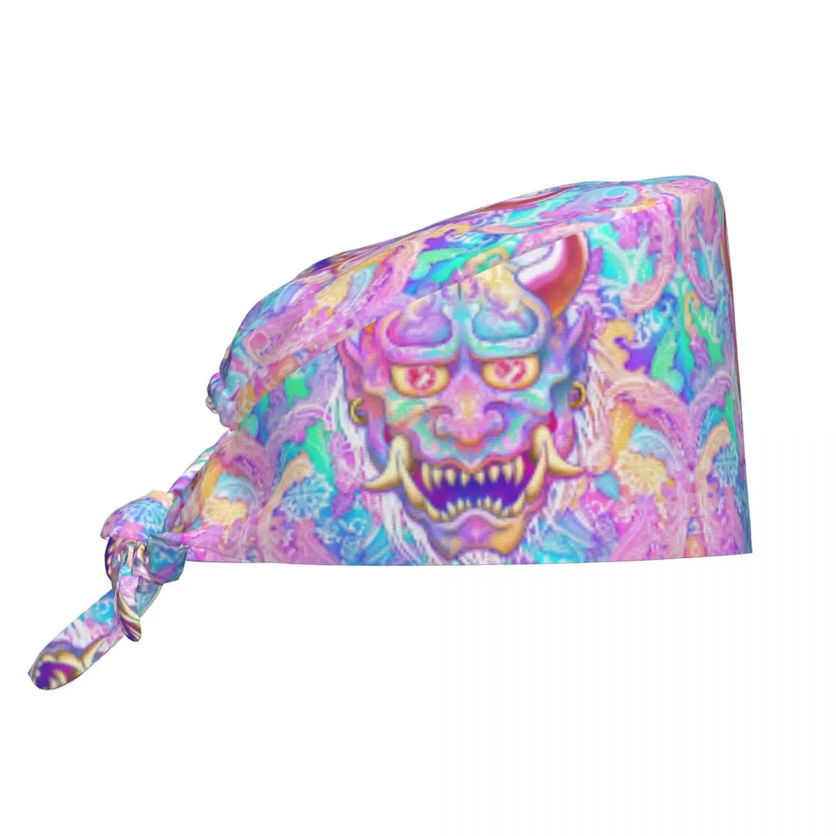 Adjustable Harajuku Oni Japan Samurai Demon Working Hat Men Women Scrub Caps Scrub Nursing Doctor Surgeon Cap for Dentist