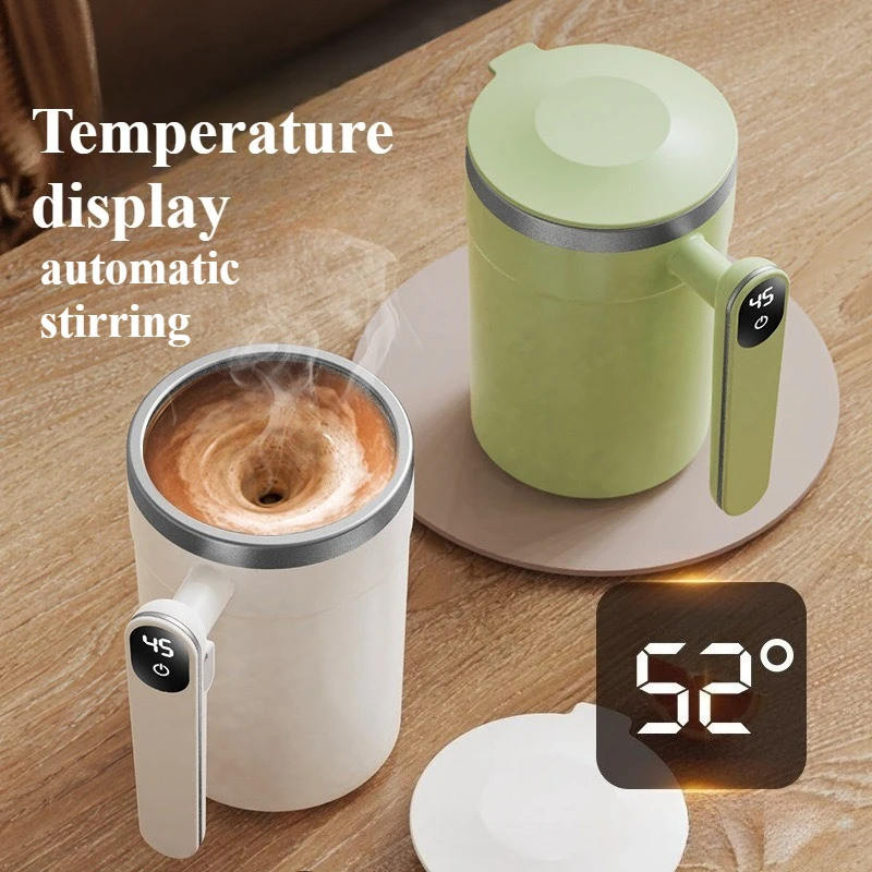 Intelligent Temperature Measuring Magnetic Stirring Coffee Cup USB Rechargeable Automatic Detachable Mixing Mug Warm Coaster