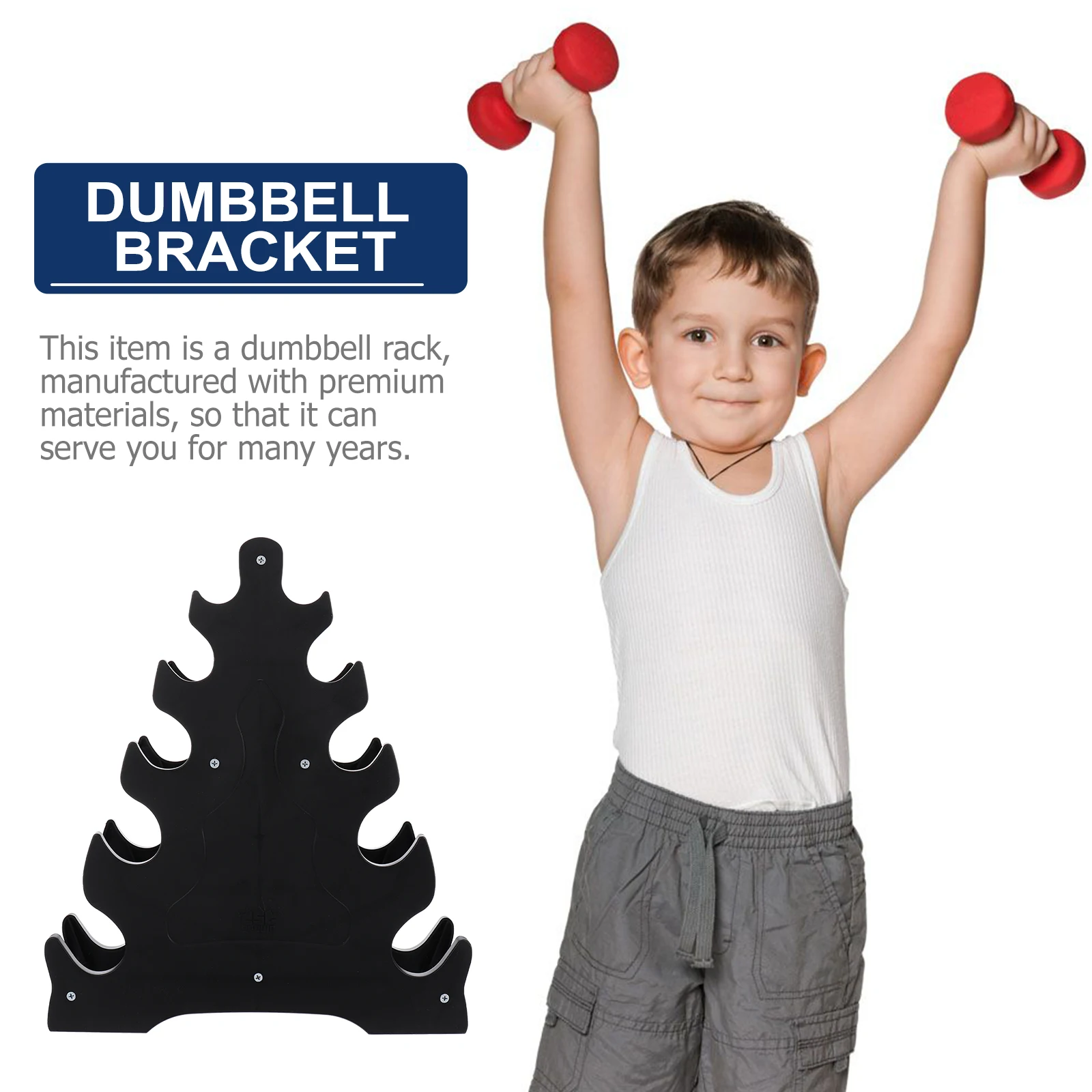 

Dumbbell Rack Home Gym Equipment Accessories 5 Layers Large Leaf Design Durable Safe Triangular Structure High Capacity Storage