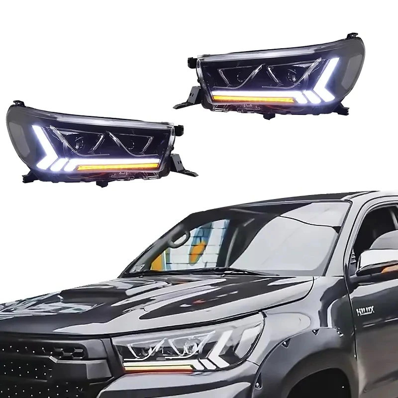 Customizable New Arrival Factory Front Light LED Head Lamp Upgrade Car Headlight For Toyota Hilux 2015-2019