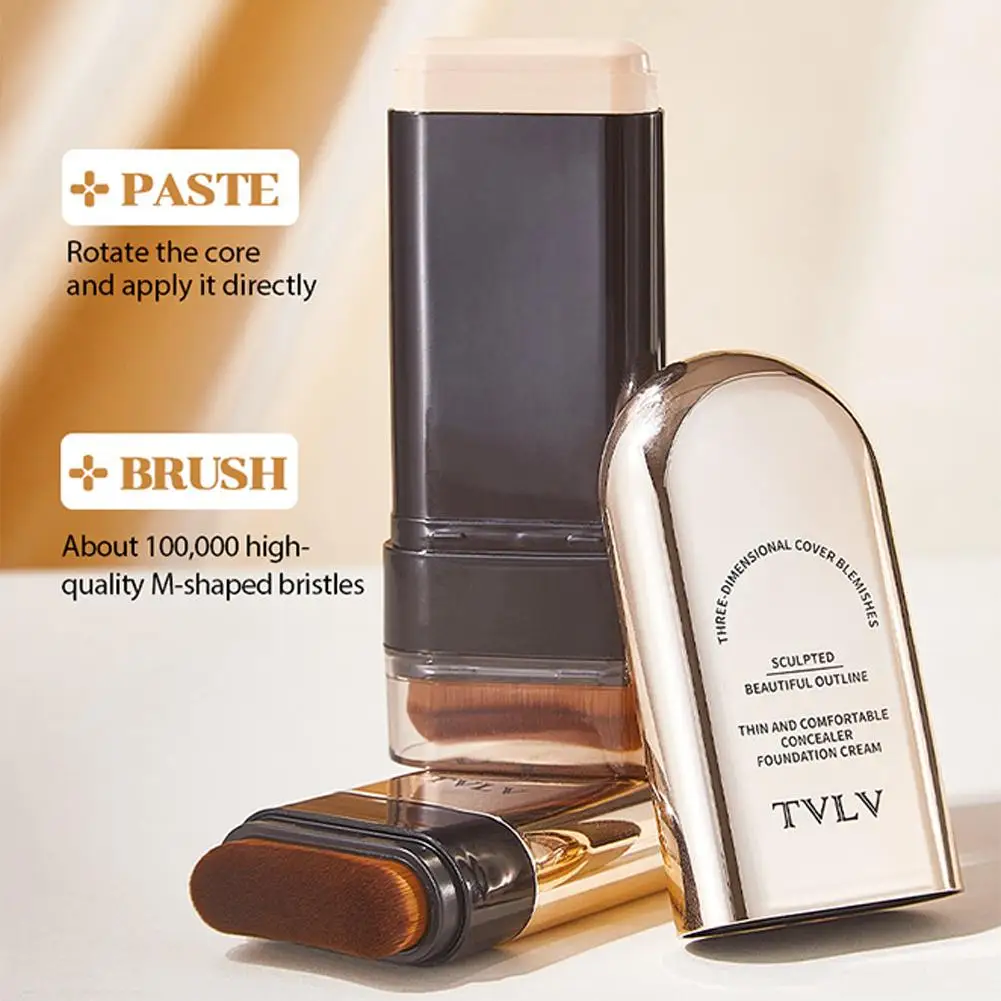TVLV Podkład w sztyfcie do konturowania, jedwabista konsystencja, pełne krycie, długotrwały, wodoodporny, rozjaśniający koloryt skóry, kremowy korektor do makijażu