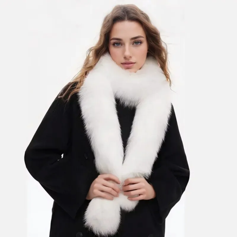 

Винтажные женские модные зимние теплые шарфы, мягкий плюшевый утепленный шарф из искусственного меха, однотонный шарф на шею, шаль, подарки, украшение