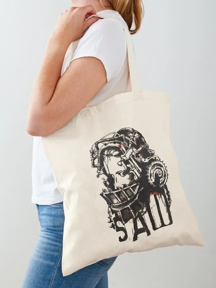 

Vintage Reverse Bear Trap Saw Movie Tote Bag Portable shopping bag Women's shopping bag tote women canvas tote