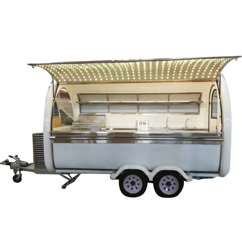 

Towable Catering Customized 2.8m Coffee Food Van Cart Trailer Popular Vintage Vending Ice Food Trucks For Sale