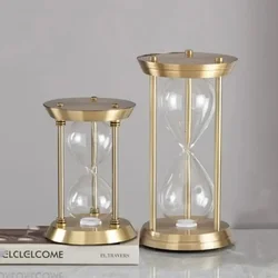 Glass Empty Hourglass Bottle Silver Container Three Pillars Sandglass Metal Timekeeper European Home Decoration Sand Clock Timer