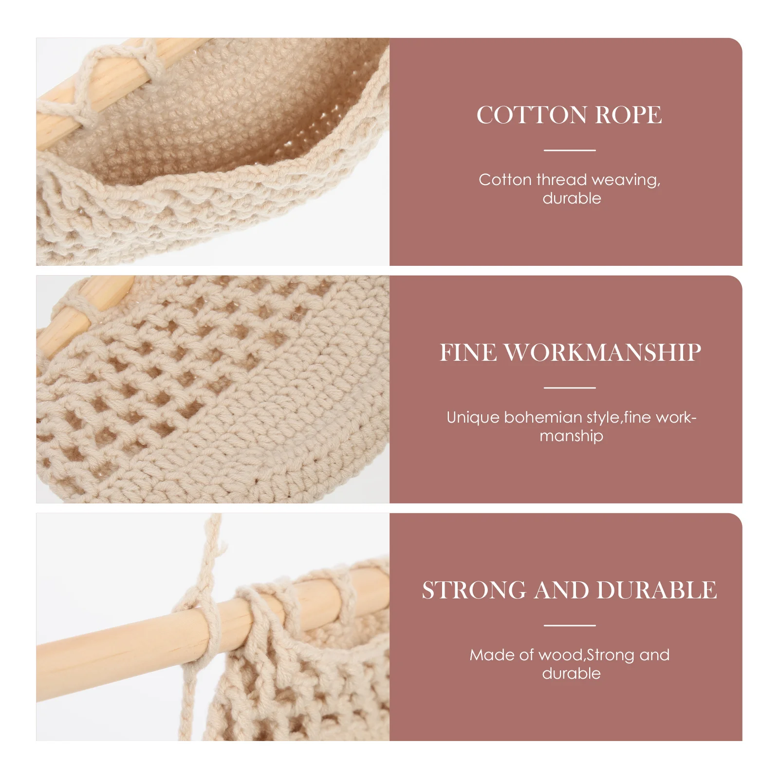 

Macrame Wall Hanging Fruit Net Bag Cotton Mesh Storage Organizer For Kitchen Vegetable Hammock Fruit Holder String Pouch