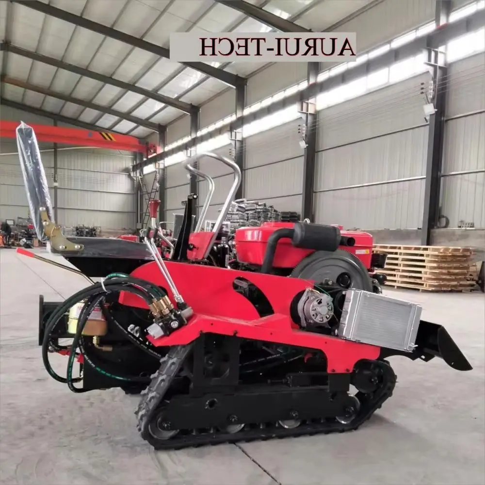 Leme rotativo para operação de terras agrícolas Mini trator de esteira movido a diesel Leme pequeno