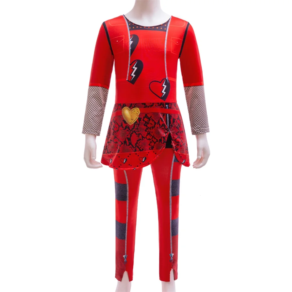Girls Queen Of Hearts Party Tutu Dress Kids Descendants  The Rise of Red Dresses Girl Fashion Holiday Costumes Children Clothes