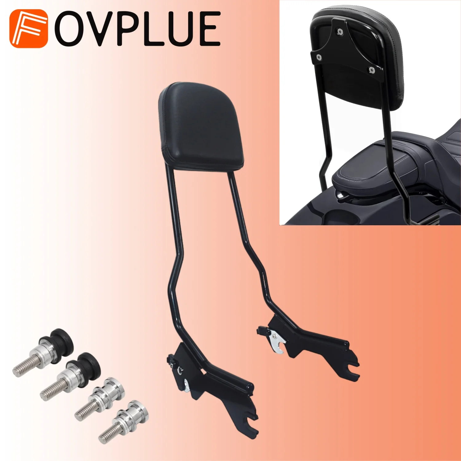 Rear Passenger Sissy Bar Upright Detachable Backrest Motorcycle For Harley Softail Slim Heritage Deluxe Street Bob 114 2018-2025