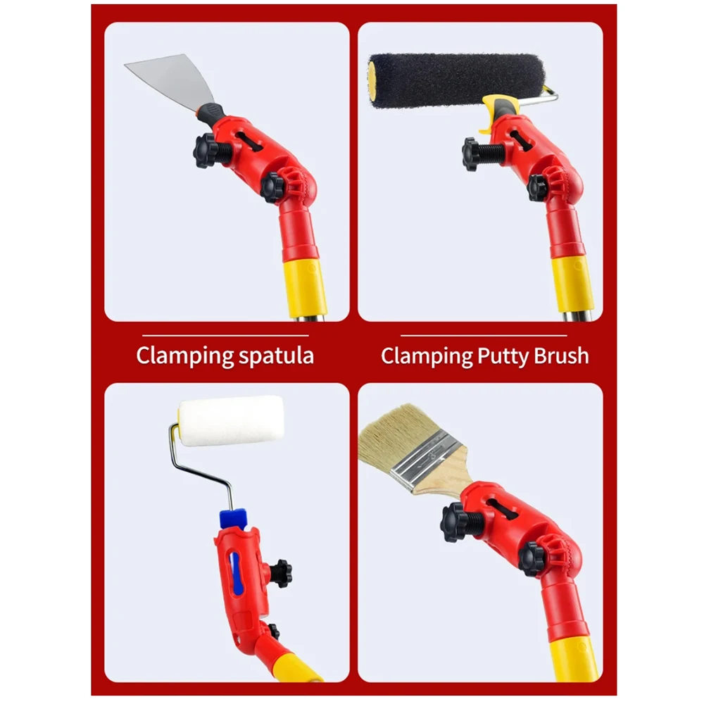 Roller Brush Universal Clamp Telescopic Rod Extension Rod Adapter Paint Rod Connector Painting Tool For Painting The Ceiling