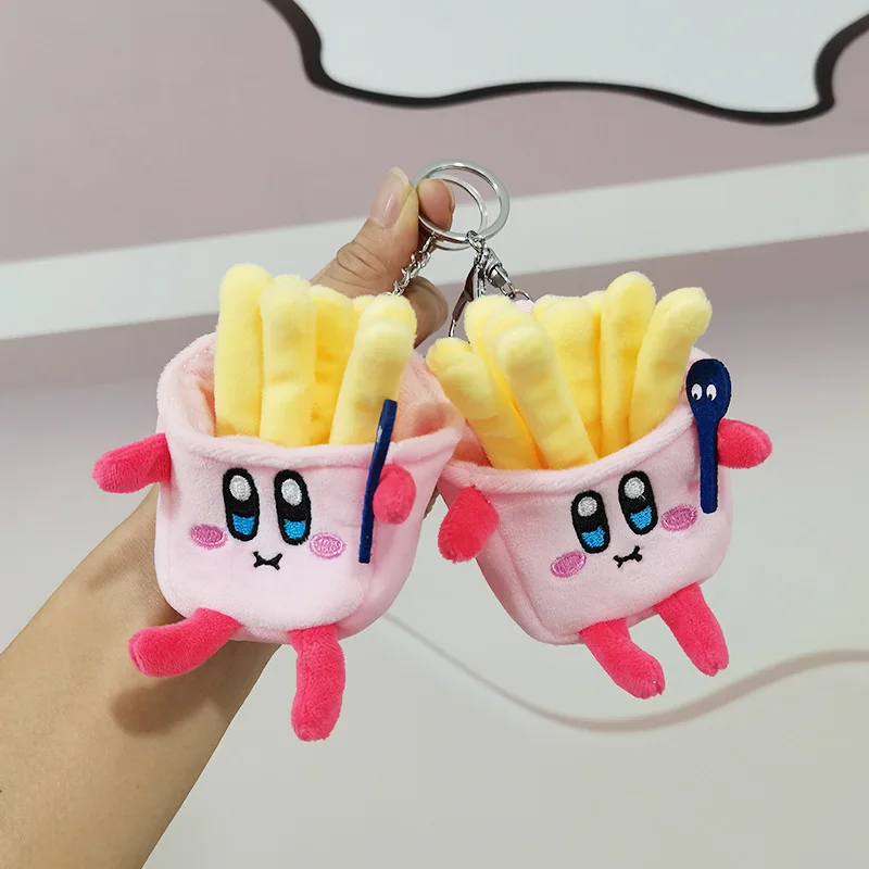 

Плюшевая игрушка-брелок Кирби Кавайи: милый брелок-френч-фрай для рюкзака, аксессуар, подарок