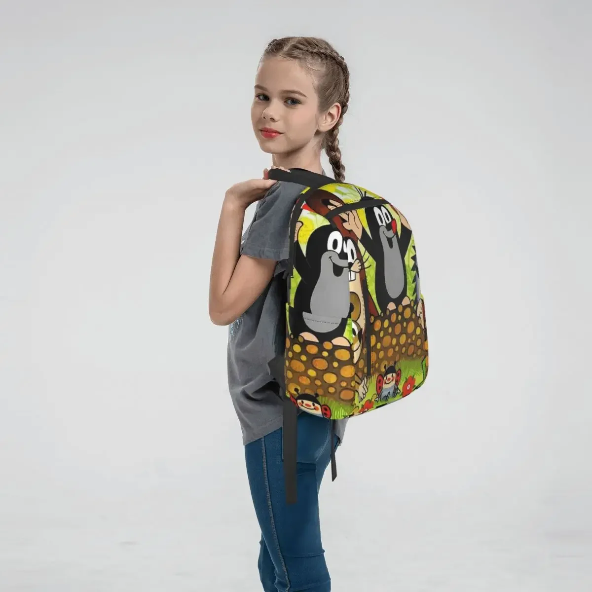 Mole Happy Krtek Backpack Daypack Kids BookBag School Bag Shoulder Bags for Men Women