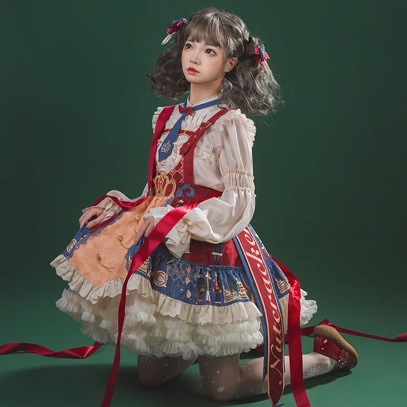 Jupe Lolita de Noël, Style Casse-Noisette Clara JSK, Robe Lolita du Nouvel An