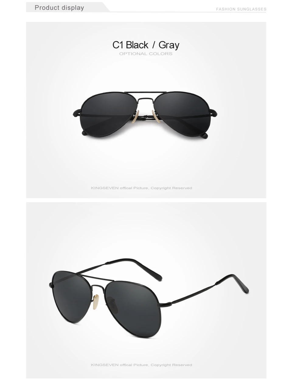 KINGSEVEN Pilot Männer Sonnenbrille Polarisierte Legierung Rahmen UV400 Gläser Frauen Retro Luxus Männlich Weiblich Fahren Kausalen Sommer Brillen – Detail 5