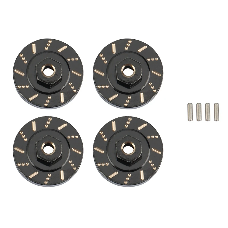 4Pcs Metal Brass Wheel Hex Adapter 4Mm Counterweight Break Disc For 1/24 RC Crawler Car Axial SCX24 90081 Upgrade Parts