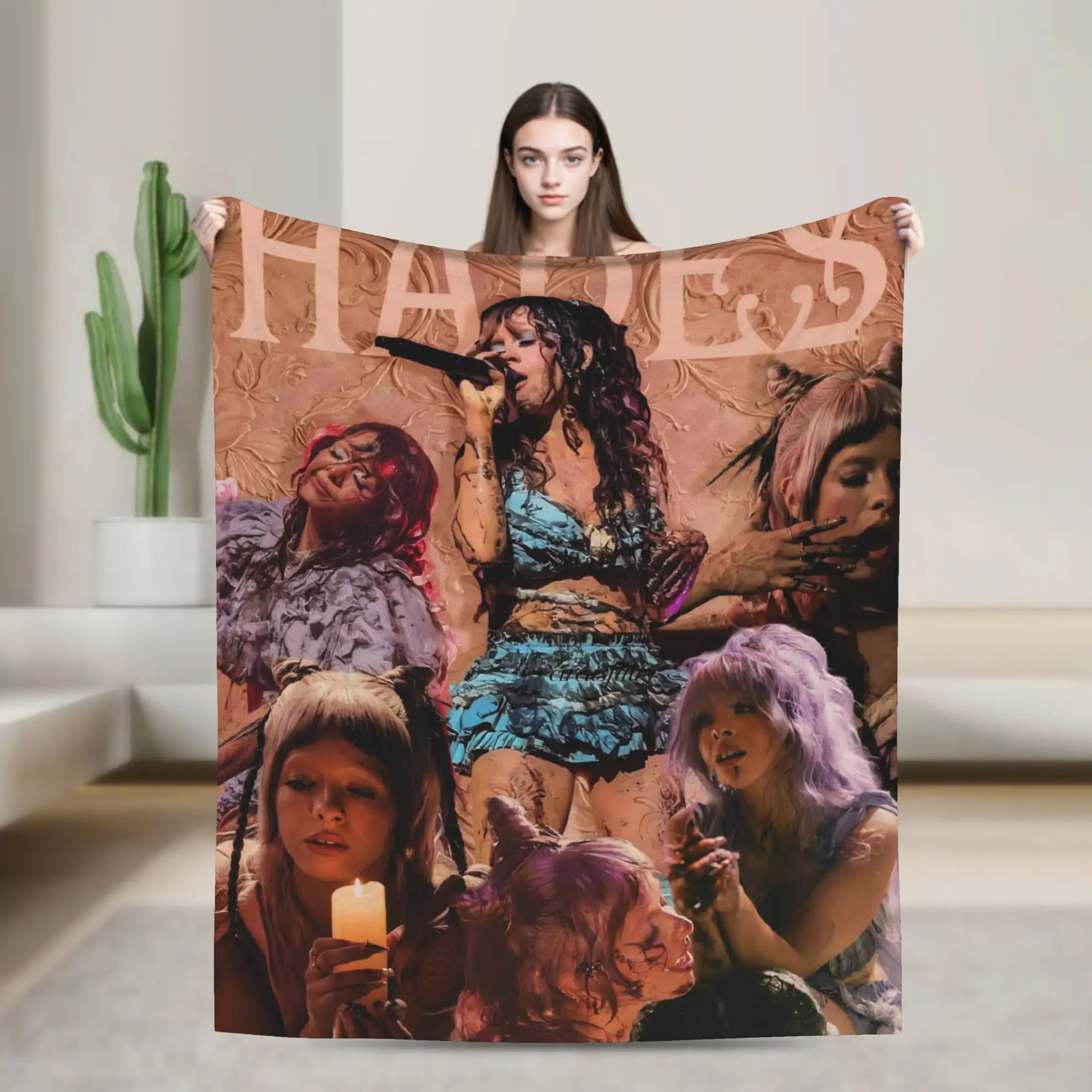 Melanies Martinezs Singer Blanket Flannel Decoration Hades Circle Multi-function Throw Blanket for Bedding Bedroom Bedspreads