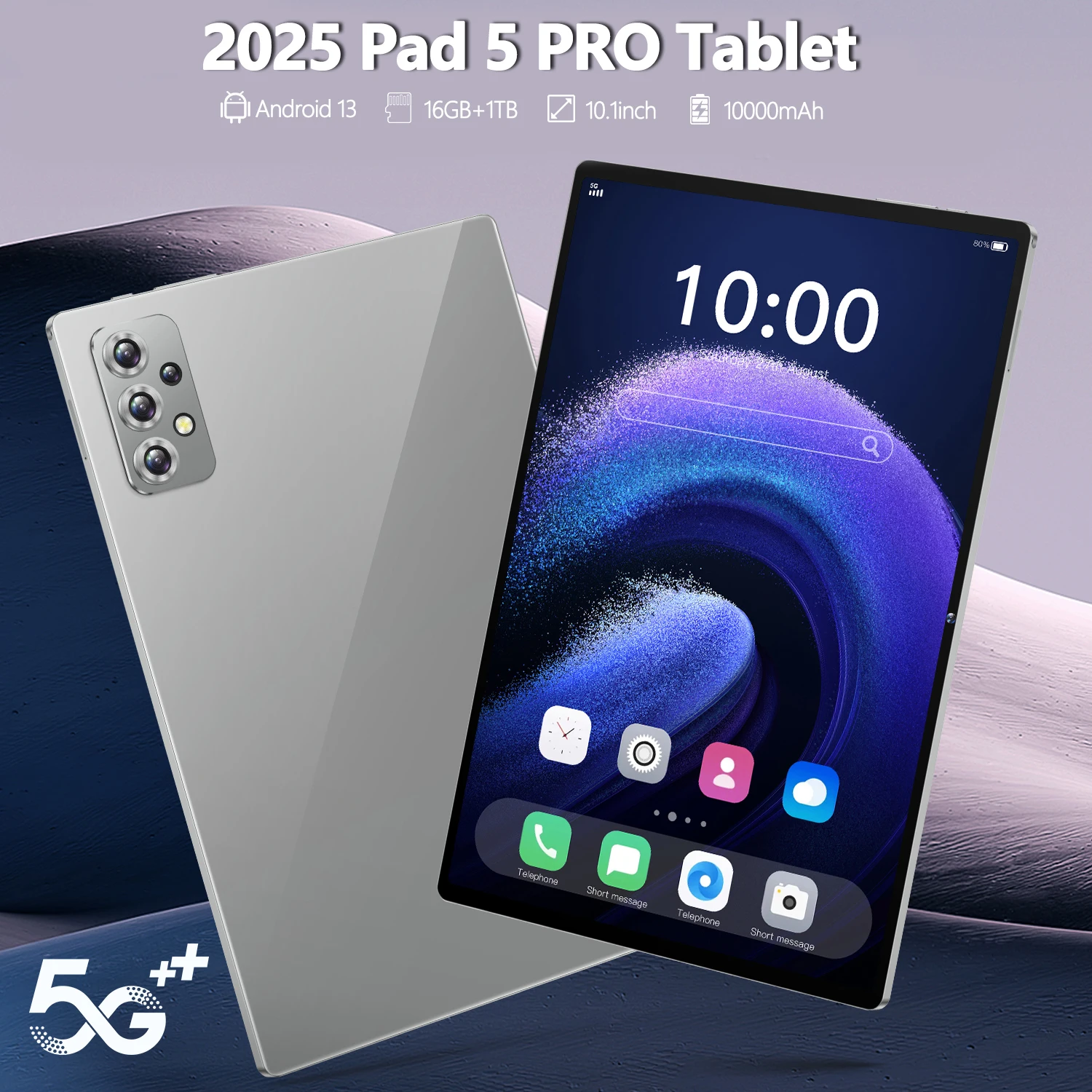 Global Version Pad 5 Pro Tablet Android 13 16GB+1TB 10.1 inch Tablet PC 10000mah 5G Dual SIM WIFI 8+16MP Snapdragon870 Tablette