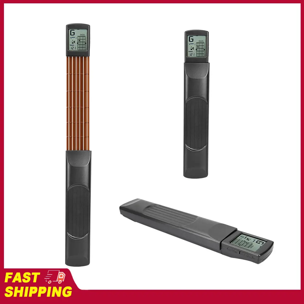 Mini Entrenador de Acordes para Guitarra de 6 Trastes con Pantalla Giratoria, Herramienta de Práctica de Acordes para Guitarra