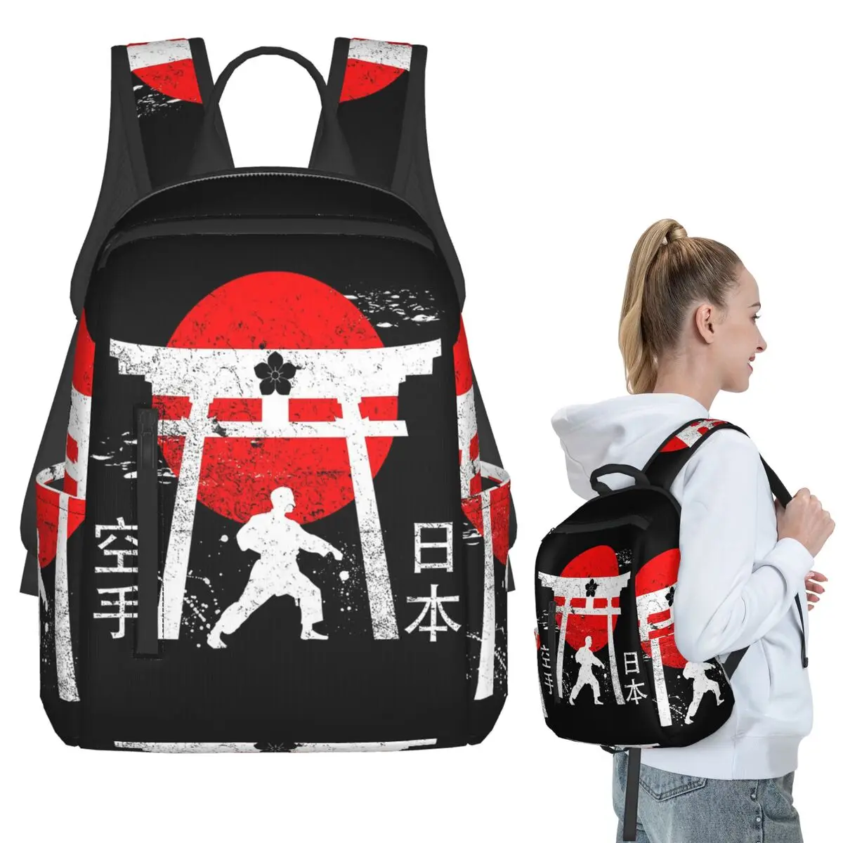 

Budo Soul Karate Spirit Martial Arts Backpack Student BookBag Children School Bag Laptop Shoulder Bags Boys Girls