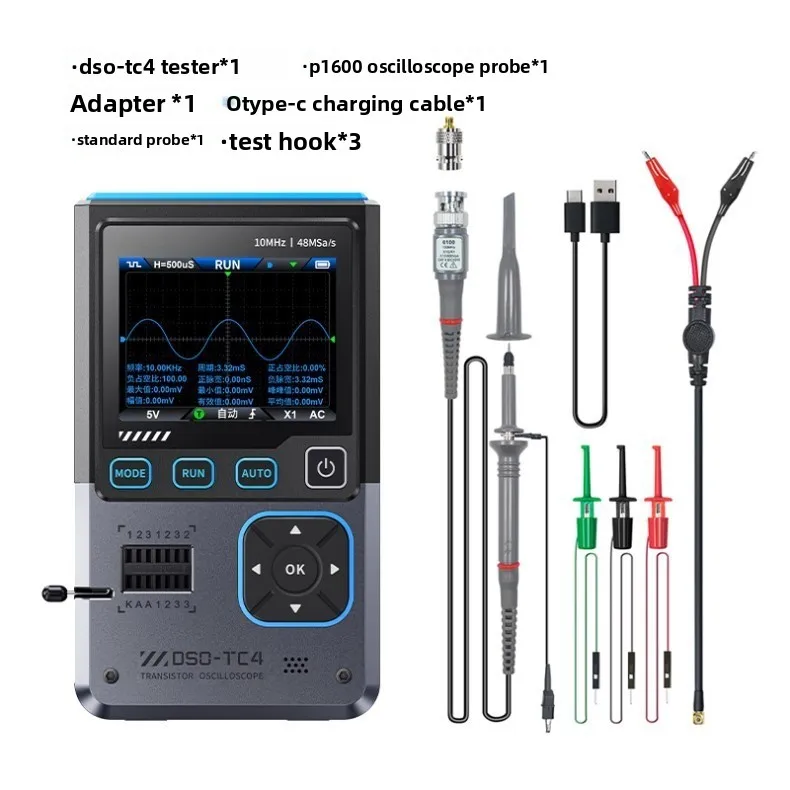3-in-1 oscilloscope transistor detector signal generator 10M bandwidth anti-burn